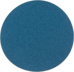 Superior Abrasives - 12" Diam, 36 Grit Zirconia Alumina Adhesive PSA Disc - Very Coarse Grade, Blue, X Weighted Backing, Flexible - Americas Industrial Supply