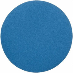 Superior Abrasives - 14" Diam, 60 Grit Zirconia Alumina Adhesive PSA Disc - Medium Grade, Blue, Cloth Backing, Flexible - Americas Industrial Supply