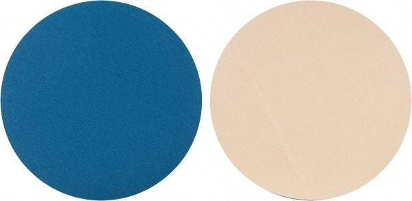 Superior Abrasives - 15" Diam, 80 Grit Zirconia Alumina Adhesive PSA Disc - Medium Grade, Blue, Cloth Backing, Flexible - Americas Industrial Supply
