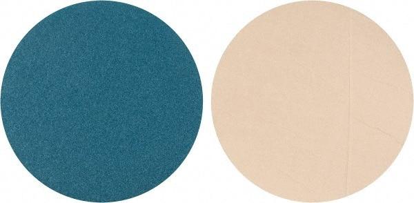 Superior Abrasives - 16" Diam, 40 Grit Zirconia Alumina Adhesive PSA Disc - Coarse Grade, Blue, Cloth Backing, Flexible - Americas Industrial Supply