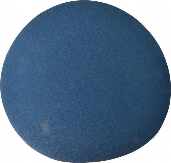 Superior Abrasives - 16" Diam, 50 Grit Zirconia Alumina Adhesive PSA Disc - Coarse Grade, Blue, Cloth Backing, Flexible - Americas Industrial Supply