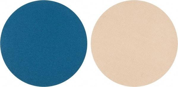 Superior Abrasives - 16" Diam, 80 Grit Zirconia Alumina Adhesive PSA Disc - Medium Grade, Blue, Cloth Backing, Flexible - Americas Industrial Supply