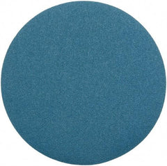 Superior Abrasives - 18" Diam, 40 Grit Zirconia Alumina Adhesive PSA Disc - Coarse Grade, Blue, Cloth Backing, Flexible - Americas Industrial Supply
