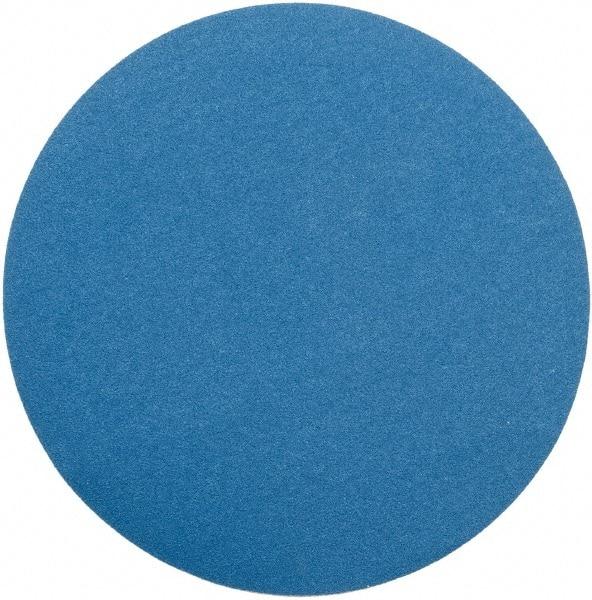 Superior Abrasives - 18" Diam, 50 Grit Zirconia Alumina Adhesive PSA Disc - Coarse Grade, Blue, Cloth Backing, Flexible - Americas Industrial Supply