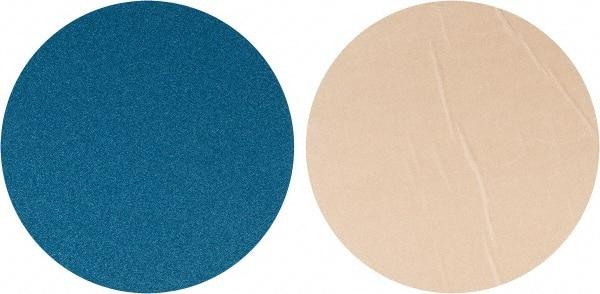Superior Abrasives - 20" Diam, 36 Grit Zirconia Alumina Adhesive PSA Disc - Very Coarse Grade, Blue, Y Weighted Backing, Flexible - Americas Industrial Supply