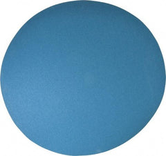Superior Abrasives - 20" Diam, 60 Grit Zirconia Alumina Adhesive PSA Disc - Medium Grade, Blue, X Weighted Backing, Flexible - Americas Industrial Supply