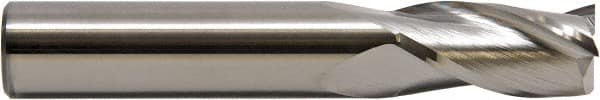 M.A. Ford - 7/32", 5/8" LOC, 1/4" Shank Diam, 2-1/2" OAL, 3 Flute, Solid Carbide Square End Mill - Single End, TiCN Finish, Spiral Flute, 30° Helix, Centercutting, Right Hand Cut, Right Hand Flute - Americas Industrial Supply