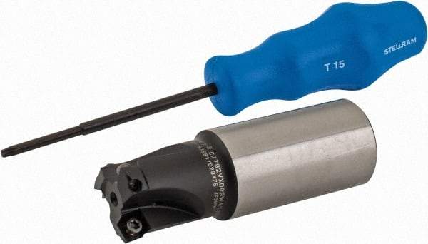 Kennametal - 1-1/4" Cutter Diam, 0.059" Max Depth of Cut, Indexable High-Feed Face Mill - 3.855" High, XD... 0904... Inserts, Series 7792 VXD - Americas Industrial Supply