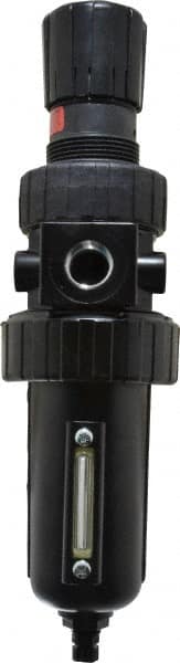 Parker - 1/2" NPT Port Standard 1 Piece Filter/Regulator FRL Unit - Metal Bowl, 90 SCFM, 250 Max psi, 11.76" High, Manual Drain - Americas Industrial Supply