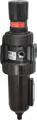 Parker - 3/4" NPT Port Standard 1 Piece Filter/Regulator FRL Unit - Metal Bowl, 90 SCFM, 250 Max psi, 11.76" High, Manual Drain - Americas Industrial Supply