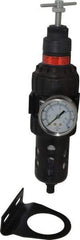 Parker - 3/8" NPT Port Intermediate 1 Piece Filter/Regulator FRL Unit - Polycarbonate Bowl, 55 SCFM, 150 Max psi, 10.38" High, Manual Drain - Americas Industrial Supply