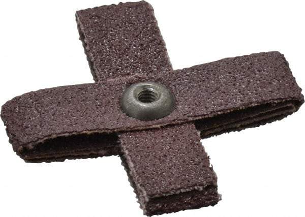 3M - 60 Grit, Medium Grade, Aluminum Oxide Cross Pad - 2" Long x 2" Wide x 1/2" Thick, Cloth Backed, X Backing Weight, 8 Ply, 18,000 Max RPM - Americas Industrial Supply