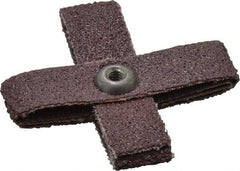 3M - 60 Grit, Medium Grade, Aluminum Oxide Cross Pad - 2" Long x 2" Wide x 1/2" Thick, Cloth Backed, X Backing Weight, 8 Ply, 18,000 Max RPM - Americas Industrial Supply