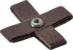 3M - 80 Grit, Medium Grade, Aluminum Oxide Cross Pad - 2" Long x 2" Wide x 1/2" Thick, Cloth Backed, X Backing Weight, 8 Ply, 18,000 Max RPM - Americas Industrial Supply