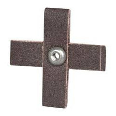 3M - 120 FEPA Grit, Fine Grade, Aluminum Oxide Cross Pad - 2" Long x 2" Wide x 1/2" Thick, Cloth Backed, X Backing Weight, 8 Ply, 18,000 Max RPM - Americas Industrial Supply