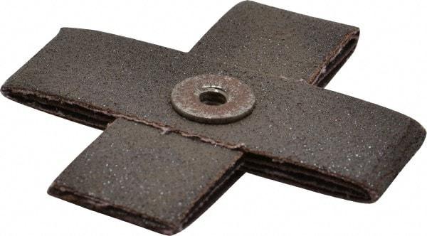 3M - 80 Grit, Medium Grade, Aluminum Oxide Cross Pad - 3" Long x 3" Wide x 1" Thick, Cloth Backed, X Backing Weight, 8 Ply, 18,000 Max RPM - Americas Industrial Supply