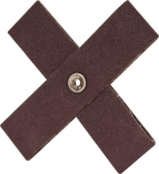 3M - 60 Grit, Medium Grade, Aluminum Oxide Cross Pad - 6" Long x 6" Wide x 1-1/2" Thick, Cloth Backed, X Backing Weight, 8 Ply, 9,000 Max RPM - Americas Industrial Supply