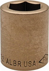 Ampco - 25/32", 1/2" Drive, Standard Hand Socket - 6 Points, 1-7/16" OAL, Aluminum Bronze - Americas Industrial Supply