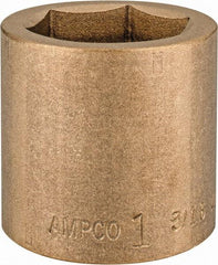 Ampco - 1-3/16", 1/2" Drive, Standard Hand Socket - 6 Points, 1-5/8" OAL, Aluminum Bronze - Americas Industrial Supply