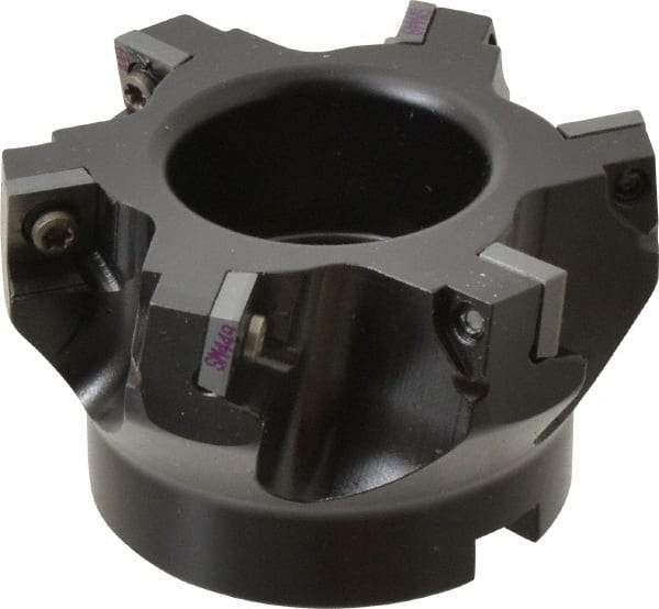 Kennametal - 6 Inserts, 3" Cut Diam, 1" Arbor Diam, 0.361" Max Depth of Cut, Indexable Square-Shoulder Face Mill - 0/90° Lead Angle, 1-3/4" High, SD.T 43.. Insert Compatibility, Series KSSM - Americas Industrial Supply