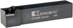Kennametal - CTGP, Right Hand Cut, 0° Lead Angle, 1-1/4" Shank Height x 1-1/4" Shank Width, Positive Rake Indexable Turning Toolholder - 6" OAL, TP..42. Insert Compatibility, Series Kendex - Americas Industrial Supply