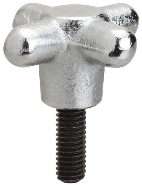 Strong Hand Tools - 2-1/2" Head Diam, 4 Point Spoked Knob - 5/8-11 Stem, Cast Iron - Americas Industrial Supply