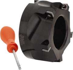 Kennametal - 5 Inserts, 4" Cut Diam, 1-1/2" Arbor Diam, 0.361" Max Depth of Cut, Indexable Square-Shoulder Face Mill - 0/90° Lead Angle, 2" High, SD.T 43.. Insert Compatibility, Series KSSM - Americas Industrial Supply