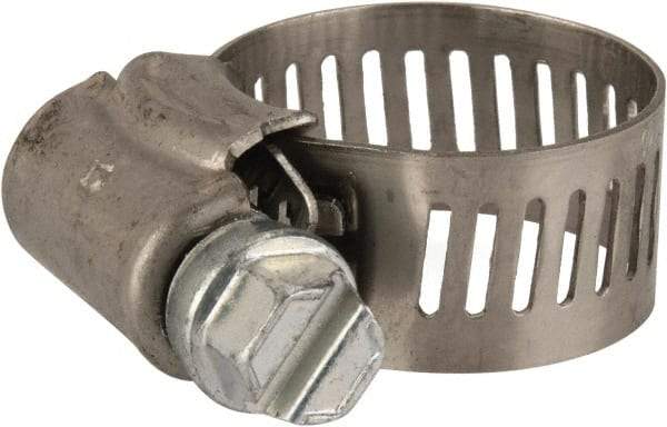 Parker - 0.38 to 0.87" Diam, Stainless Steel Worm Drive Clamp - Americas Industrial Supply