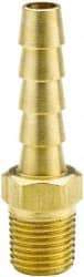 Parker - 1/8 NPT Thread Hose Barb x Male NPT Connector - 3/16" ID Hose x 0.227" OD Hose, Brass - Americas Industrial Supply