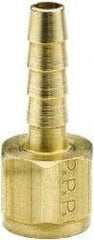 Parker - 1/4 NPSM Thread Hose Barb x Female Swivel Ball-End Connector - 5/16" ID Hose x 0.353" OD Hose, Brass - Americas Industrial Supply