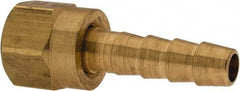 Parker - 7/16 Straight Thread Hose Barb x Female 45° SAE Swivel Connector - 1/4" ID Hose x 0.29" OD Hose, Brass - Americas Industrial Supply