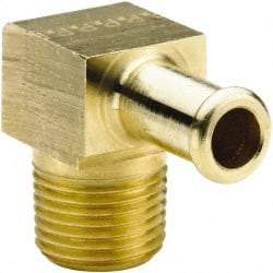 Parker - 3/8 NPT Thread Hose Barb x Male NPT 90° Elbow - 5/8" ID Hose, Brass - Americas Industrial Supply