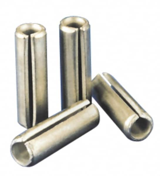 Value Collection - 12mm Diam x 22mm Long Slotted Spring Pin - Grade 1070-1080 Steel, Plain Finish - Americas Industrial Supply