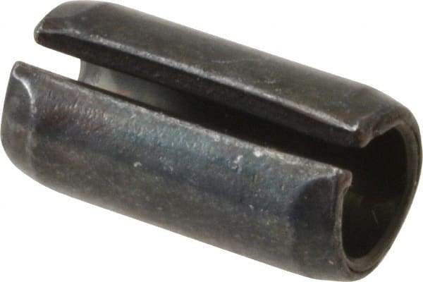 Value Collection - 10mm Diam x 20mm Long Slotted Spring Pin - Grade 1070-1080 Steel, Plain Finish - Americas Industrial Supply