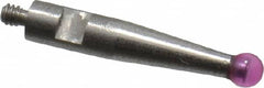 SPI - 2mm Ball Diam, Ruby, Ball Test Indicator Contact Point - 1/2" Contact Point Length, Use with Brown & Sharpe Test Indicators - Americas Industrial Supply