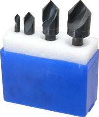 M.A. Ford - 4 Piece, 1/4 to 1" Head Diam, 82° Included Angle, Single End Countersink Set - Americas Industrial Supply