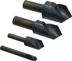 M.A. Ford - 4 Piece, 1/4 to 1" Head Diam, 90° Included Angle, Single End Countersink Set - Americas Industrial Supply
