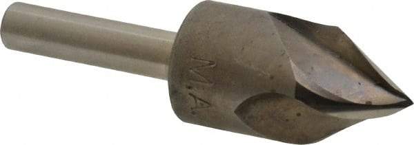 M.A. Ford - 5/8" Head Diam, 1/4" Shank Diam, 3 Flute 60° High Speed Steel Countersink - Bright Finish, 2-1/4" OAL, 0.19" Nose Diam, Single End, Straight Shank, Right Hand Cut - Americas Industrial Supply