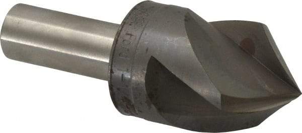 M.A. Ford - 1-1/8" Head Diam, 1/2" Shank Diam, 3 Flute 90° High Speed Steel Countersink - Bright Finish, 3-1/4" OAL, 0.34" Nose Diam, Single End, Straight Shank, Right Hand Cut - Americas Industrial Supply