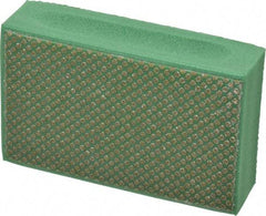 3M - Medium Grade, 250 Grit, Diamond Hand Pad - Green, 2-1/4" Wide x 3-3/4" Long, Coated - Americas Industrial Supply