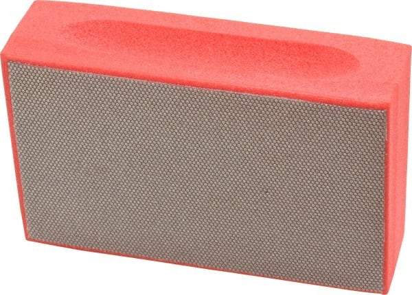 3M - Very Fine Grade, 74 Grit, Diamond Hand Pad - Red, 2-1/4" Wide x 3-3/4" Long, Coated - Americas Industrial Supply