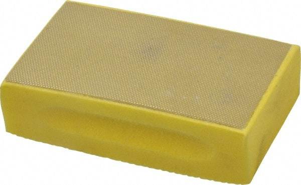 3M - Extra Fine Grade, 40 Grit, Diamond Hand Pad - Yellow, 2-1/4" Wide x 3-3/4" Long, Coated - Americas Industrial Supply