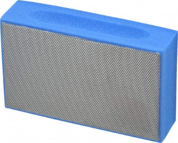 3M - Super Fine Grade, 10 Grit, Diamond Hand Pad - Blue, 2-1/4" Wide x 3-3/4" Long, Coated - Americas Industrial Supply