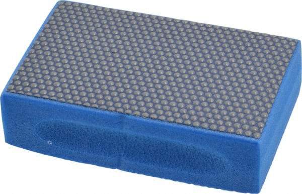 3M - Super Fine Grade, 10 Grit, Diamond Hand Pad - Blue, 2-1/4" Wide x 3-3/4" Long, Coated - Americas Industrial Supply