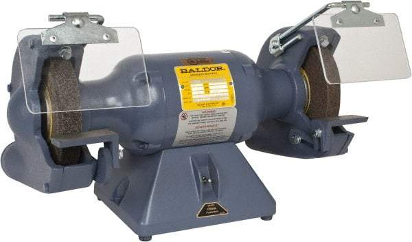 Baldor - 7" Wheel Diam x 1" Wheel Width, 1/2 hp Grinder - 5/8" Arbor Hole Diam, 1 Phase, 3,600 Max RPM, 115 Volts - Americas Industrial Supply