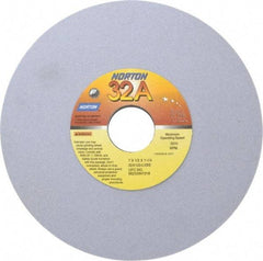 Norton - 7" Diam x 1-1/4" Hole x 1/2" Thick, L Hardness, 120 Grit Surface Grinding Wheel - Aluminum Oxide, Type 1, Fine Grade, 3,600 Max RPM, Vitrified Bond, No Recess - Americas Industrial Supply