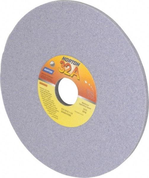 Norton - 8" Diam x 1-1/4" Hole x 1/4" Thick, H Hardness, 60 Grit Surface Grinding Wheel - Aluminum Oxide, Type 1, Medium Grade, 3,600 Max RPM, Vitrified Bond, No Recess - Americas Industrial Supply