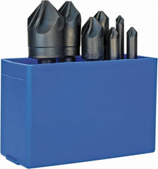 M.A. Ford - 7 Piece, 1/4 to 1" Head Diam, 82° Included Angle, Single End Countersink Set - Americas Industrial Supply