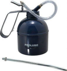 PRO-LUBE - 1,000 mL Capcity, 8" Long Flexible Spout, Lever-Type Oiler - Brass Pump, Steel Body, Powder Coated - Americas Industrial Supply