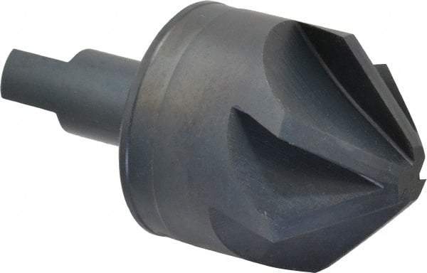 M.A. Ford - 2" Head Diam, 3/4" Shank Diam, 6 Flute 90° High Speed Steel Countersink - Bright Finish, 3-3/4" OAL, 0.62" Nose Diam, Single End, Straight Shank, Right Hand Cut - Americas Industrial Supply